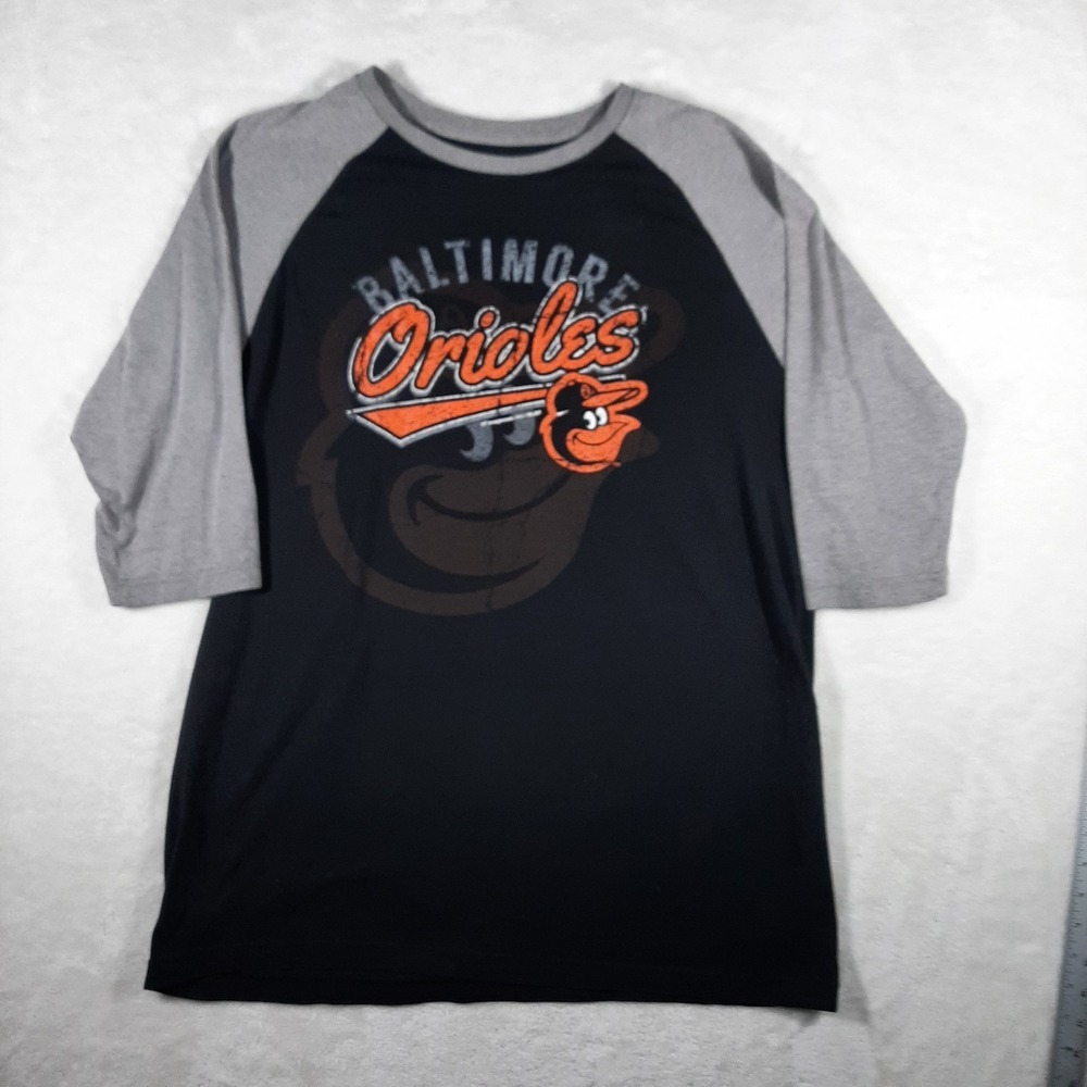 MLB Genuine Merchandise Baltimore Orioles Shirt L Black Gray, manufactured 12/14